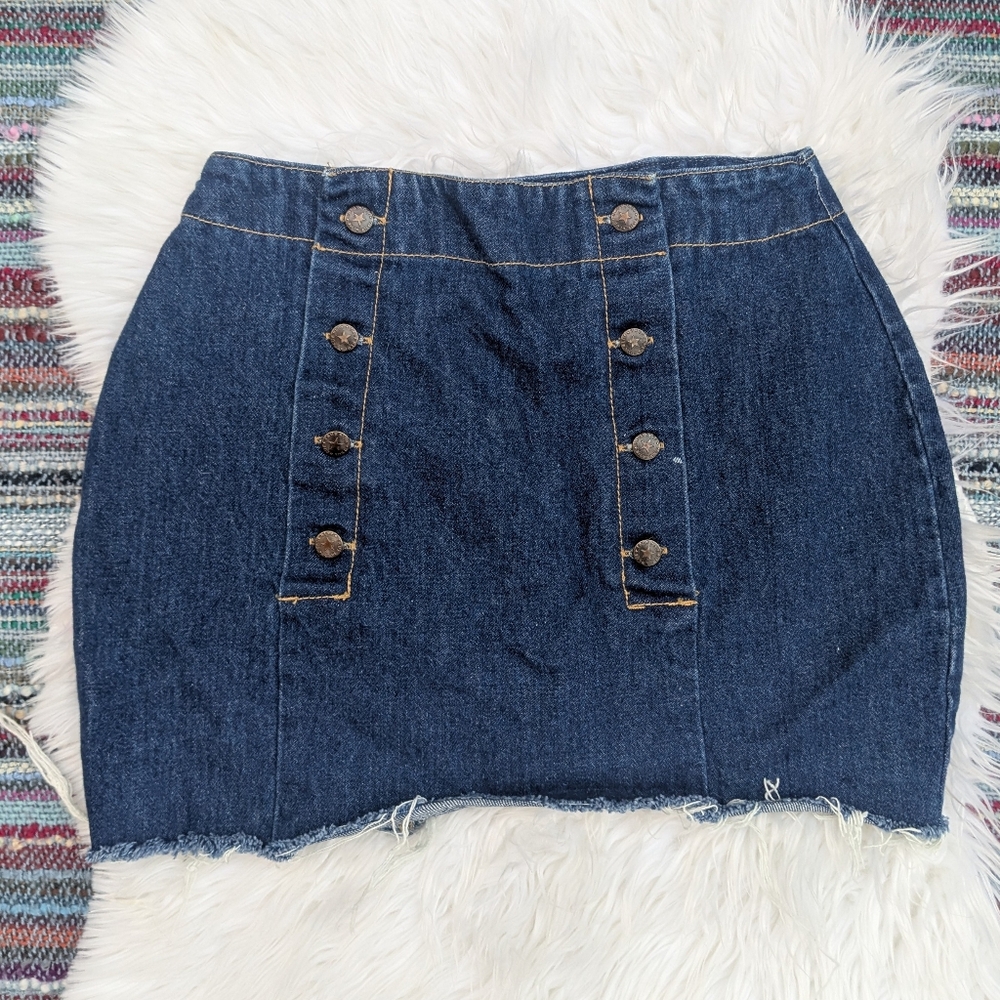 Vintage 90s True Blue Denim Mini Skirt